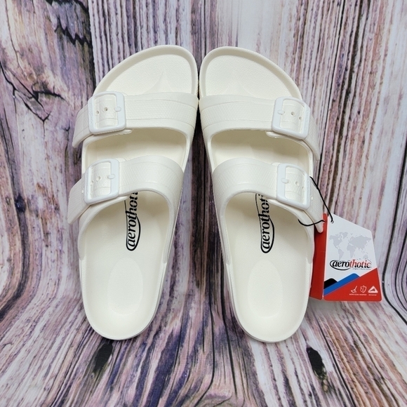 AEROTHOTIC White Dual Strap Arcus Slide Sandals - Picture 7 of 16
